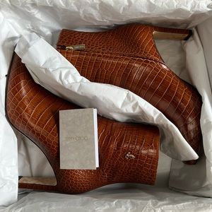 Jimmy Choo Croc Embossed Leather Boots